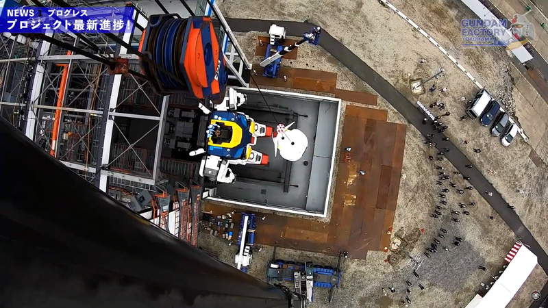 無事に頭部がドッキング、ガンダム横浜に立つ！