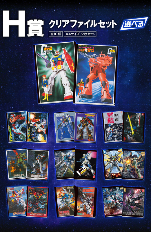 ガンプラの箱絵のクリアファイル。箱絵は独特の味があり、コレクション性も高い