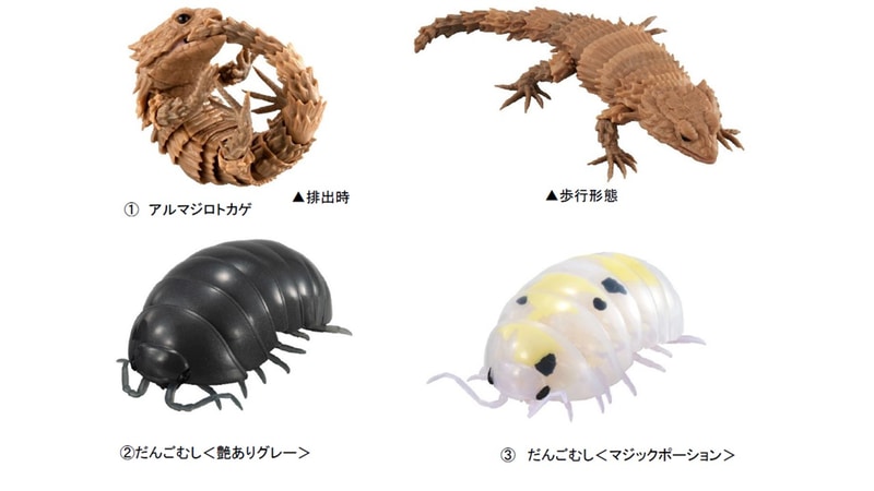 パーツひとつひとつをボールジョイントでつなぎ合わせることにより、リアルなアルマジロトカゲを実感できる
