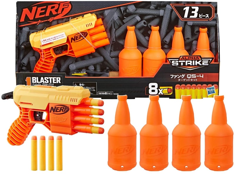 「ナーフ アルファストライクファング QS-4 ターゲットセット 公式エリートダーツ付属」