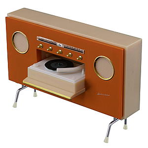 レコードプレーヤーが開閉する