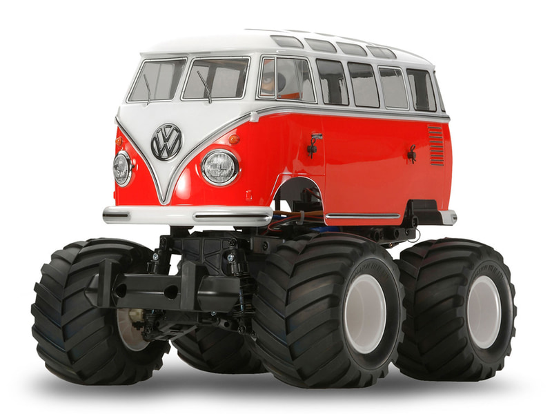 「1/12RC フォルクスワーゲン タイプ2（T1）ウイリー」はウイリー走行が可能。走る姿も面白い