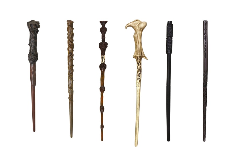 左から：ハリー・ポッター、ハーマイオニー・グレンジャー、アルバス・ダンブルドア、ヴォルデモート卿、セブルス・スネイプ、シリウス・ブラック