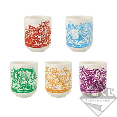 人気キャラと属性をイメージした湯のみが、一番くじモンスターストライク初の墨絵風デザインで登場。全5種でサイズは約8cm。※クローズドパッケージ