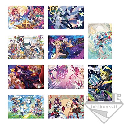 モンスターストライクの世界を彩る描き下ろしアートを厳選収録した公式設定画集「MONSTER STRIKE ART WORKS 極」のアートでデザインされたボールドキャンバス。全10種で、サイズは約15cm/約10cm。※クローズドパッケージ