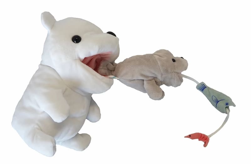 オキアミ→魚→アザラシの順番にホッキョクグマの腹に入れることができる