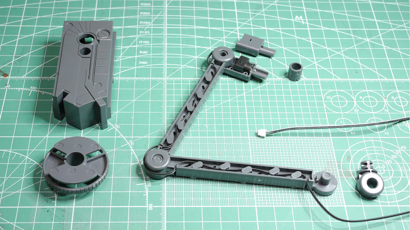 完成したユニットはベースの後端に差し込んでおけます