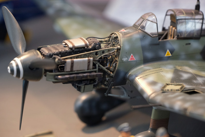 「ハセガワ1/48 Ju87D-7 スツーカ」ディティールアップに市販のレジン改造パーツが使用しているとのこと