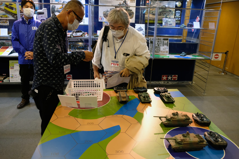 シミュレーションゲームのマップ様なテーブルの上で、実際に走行が可能だった