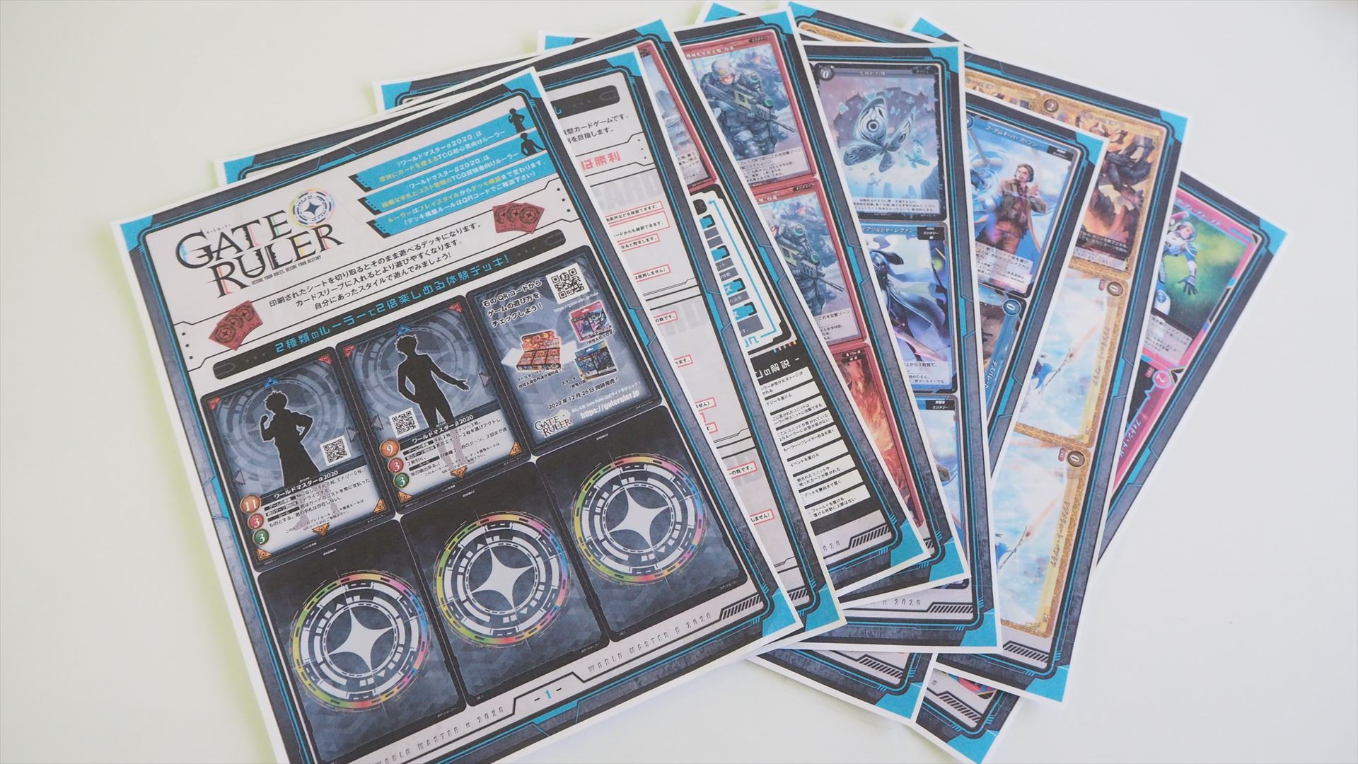 公式サイトからダウンロードしたPDFをプリンターで印刷したもの。切り離してスリーブに入れて使う