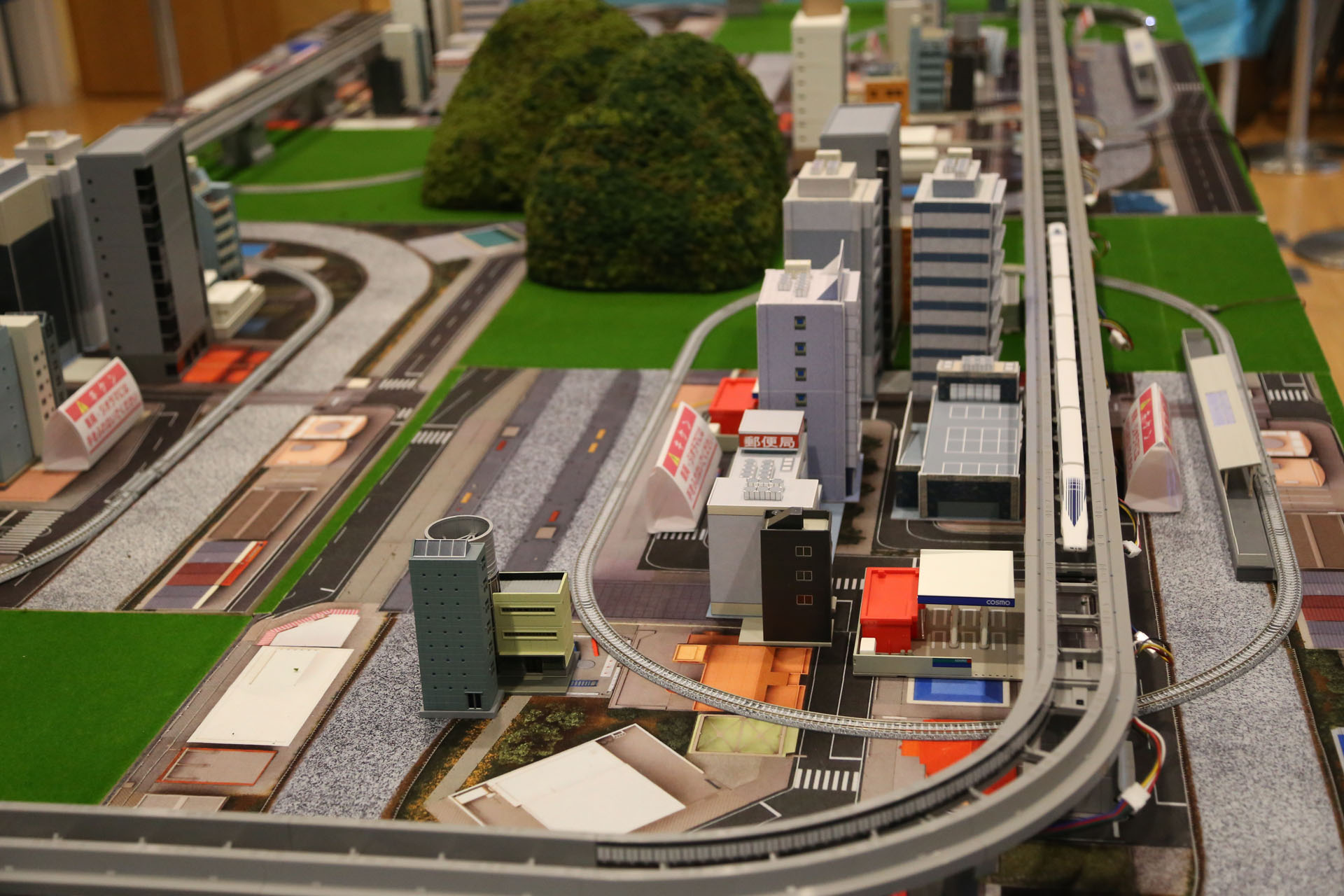 ノエルコーポレーション「Nリニア」を紹介するジオラマ。期間限定展示とのこと