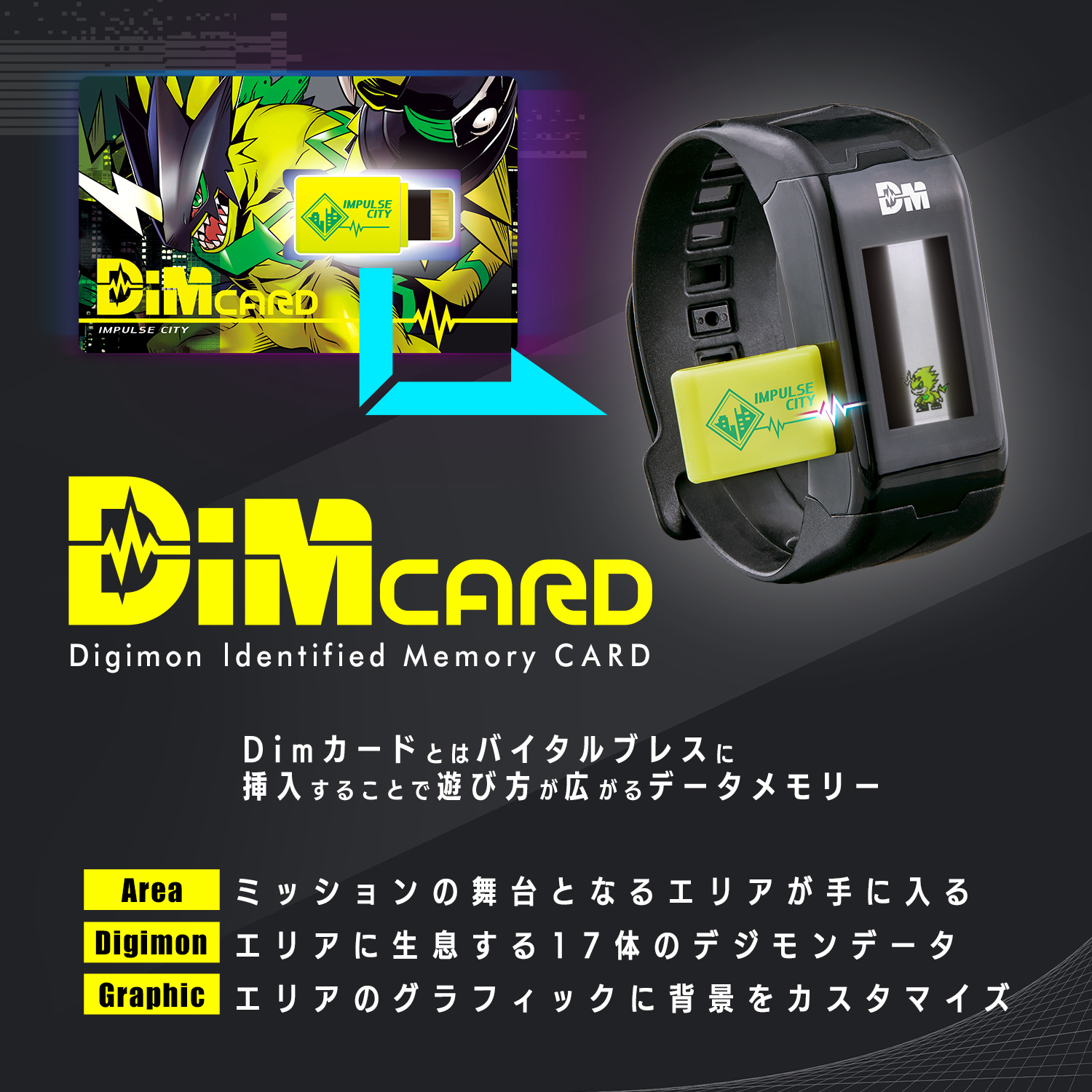 育成できるデジモンの種類はDimカードで拡張