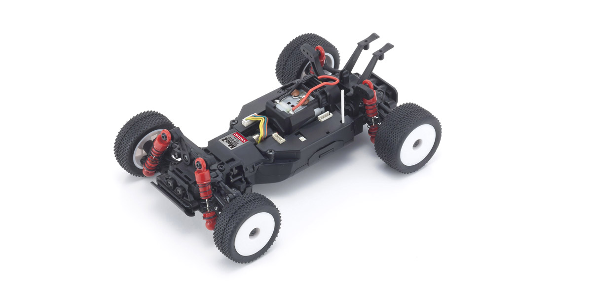 シャフトドライブ4WD＆4輪独立サスペンションをミニッツサイズで実現。ちょっとした段差やギャップをものともしない本格的な走りが誰でも楽しめる