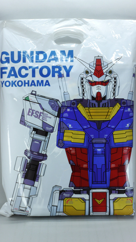 現地で購入すると専用のかっこいい袋に入れてもらえます。袋から出すと横浜の風景を背に動き出したF00ガンダムが描かれた迫力のパッケージが現われます