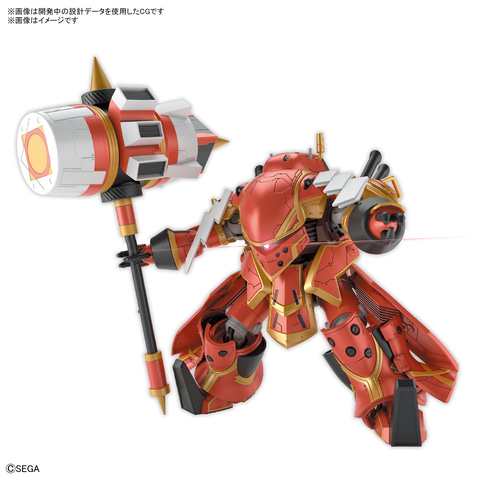 真紅の装甲に巨大ハンマーが目を引く Hg 1 24 霊子戦闘機 無限 が4月に発売 Hobby Watch