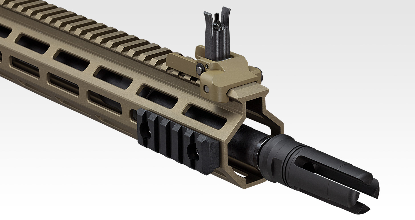 銃身を覆うハンドガードは、レイルシステム「M-LOK」を採用
