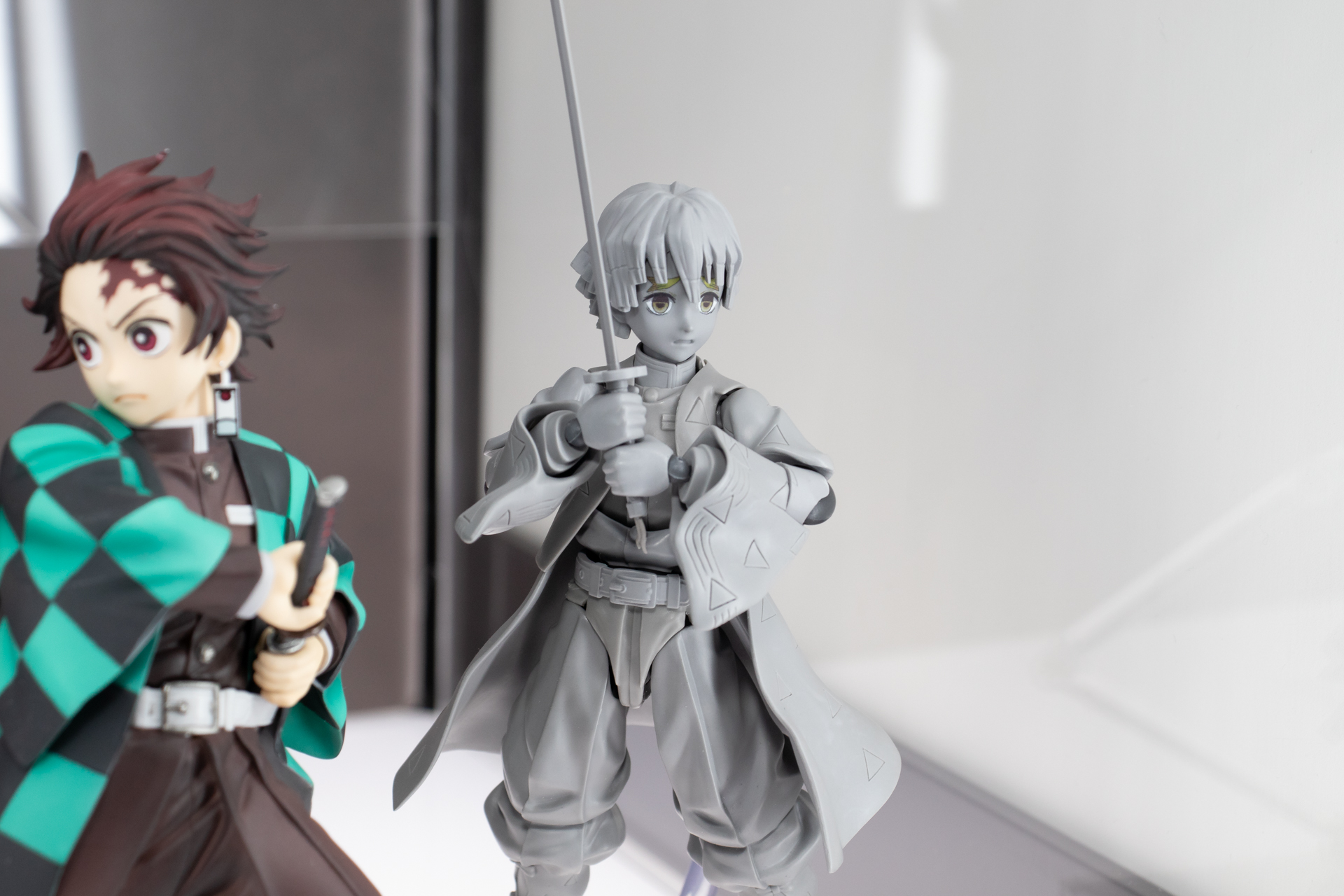 発表済みの「figma 竈門炭治郎」と「figma 竈門禰豆子」の展示もある