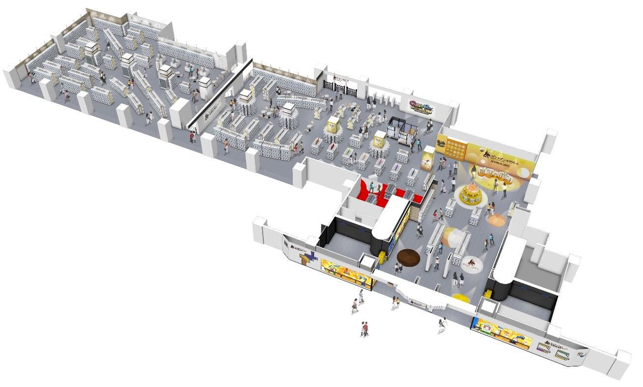 広さ約1,256㎡の広大なフロアに3,000面のガシャポンが並ぶ「ガシャポンのデパート 池袋総本店」全体イメージ