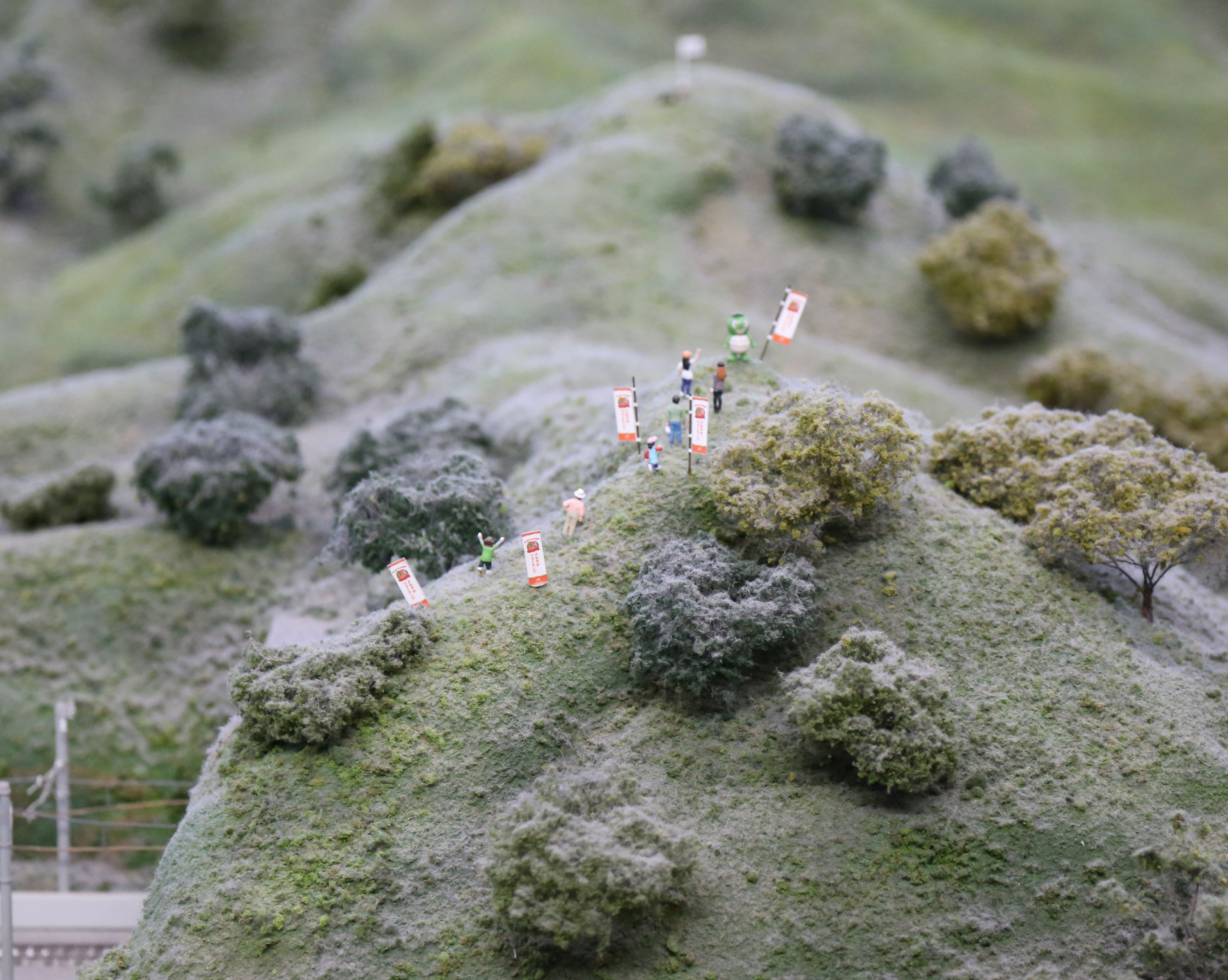 JRのハイキングイベント、その向こうにウサギとカメの競争のゴールがある