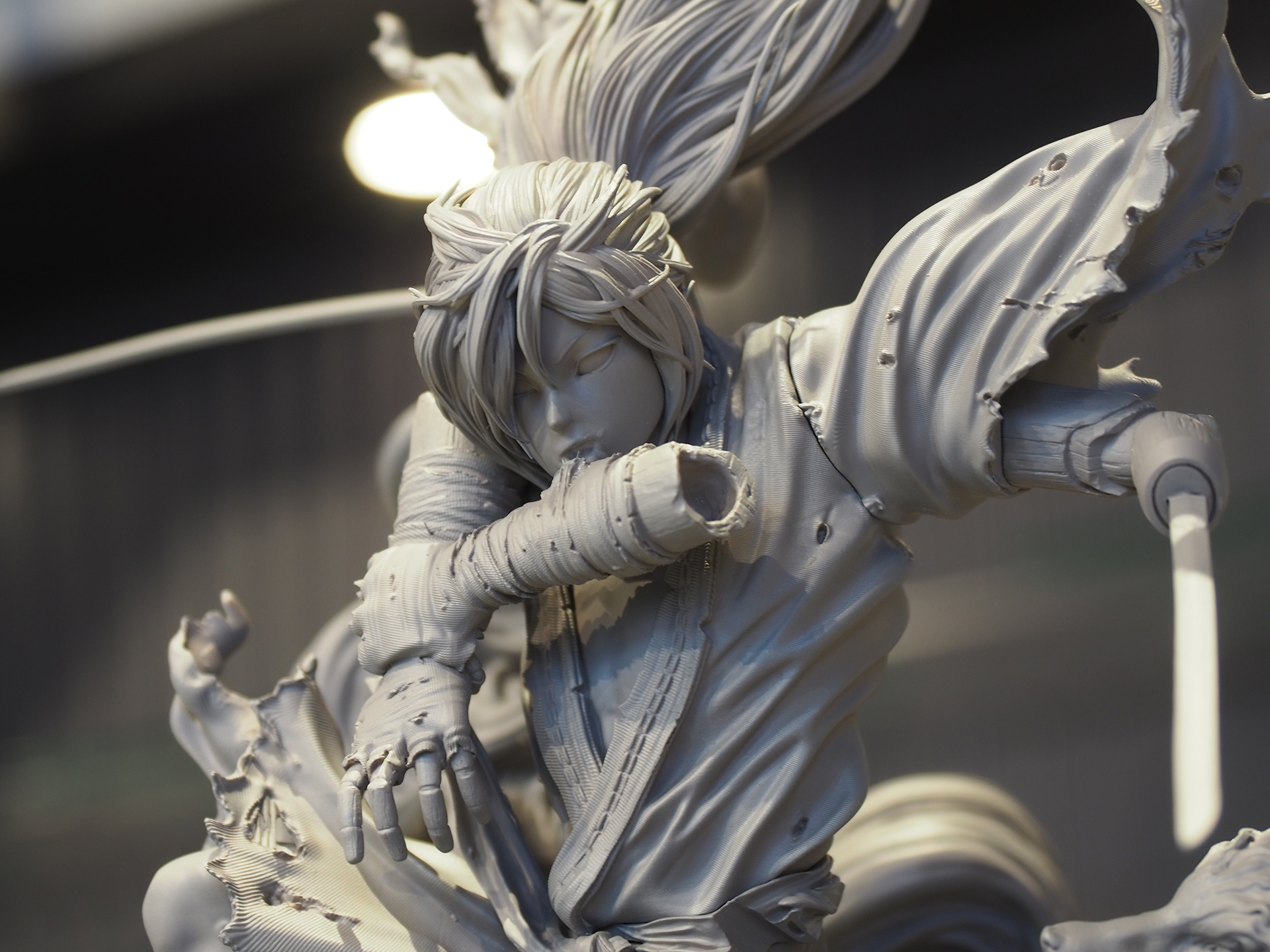 手を加えた百鬼丸。今回は展示されていなかったが、オプションで通常の表情のもの用意されている。