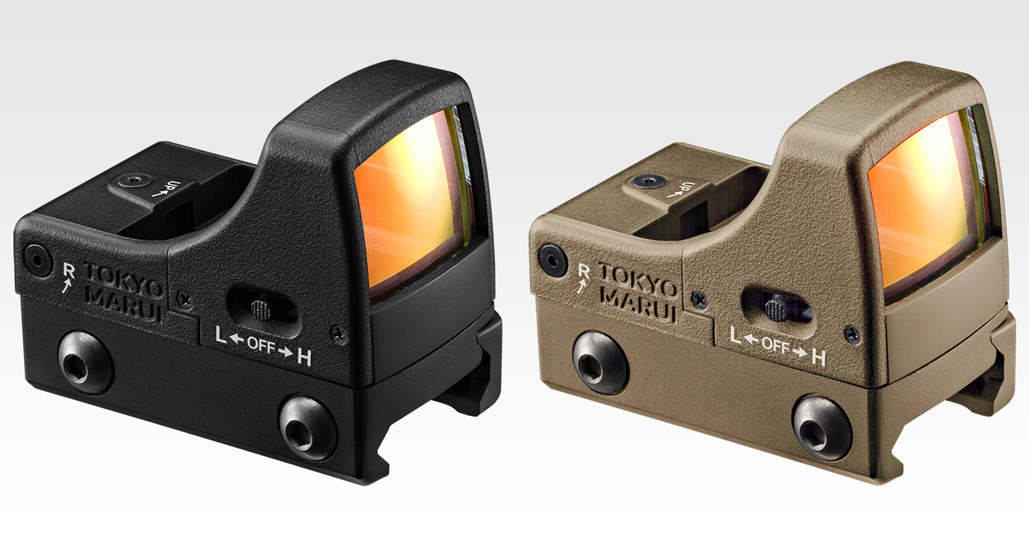 「マイクロプロサイト　FDE」。コンパクトで邪魔にならない。調整は必要だが、慣れれば格段に狙いやすくなる