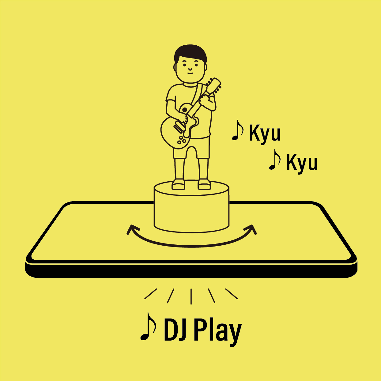 アーティストフィギュアを回転させれば、DJのスクラッチができる