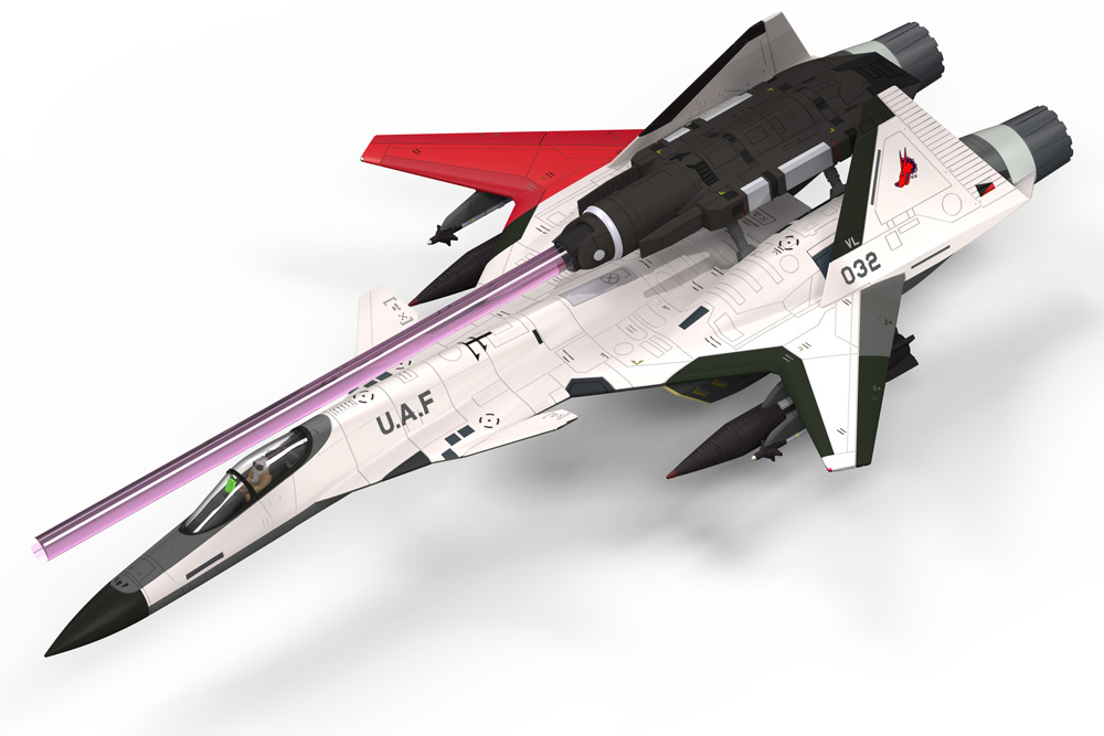右主翼を塗装済みとし「ACE COMBAT 7 SKIES UNKNOWN」のSkin#03、07を再現した配色