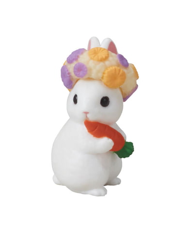 花かんむりをかぶったウサギさん！ カプセルトイ「うさぎの花