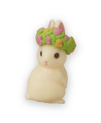 花かんむりをかぶったウサギさん！ カプセルトイ「うさぎの花かんむり