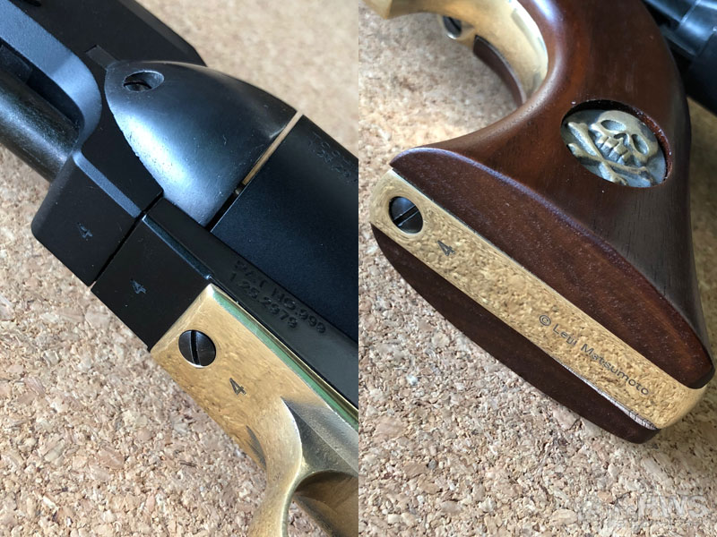 星野鉄郎が使っていた戦士の銃を再現。真鍮製のトリガーガードが特徴