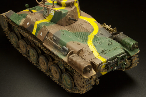 戦車　プラモデル完成品　1/35 スケール 日本陸軍九七式中戦車新車台タイプを再現した1/35スケール