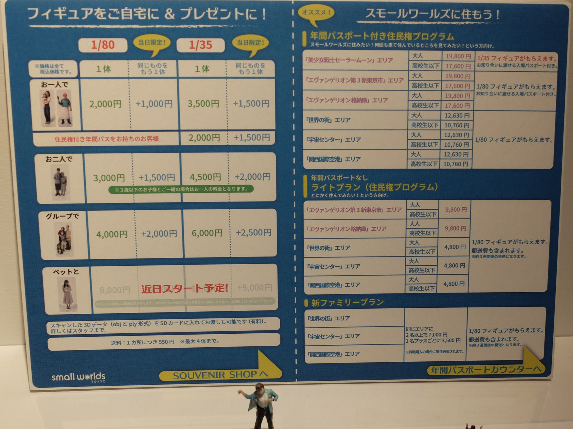 住民権付きフィギュアプログラムでは持ち帰り用のフィギュアも作成が可能だ