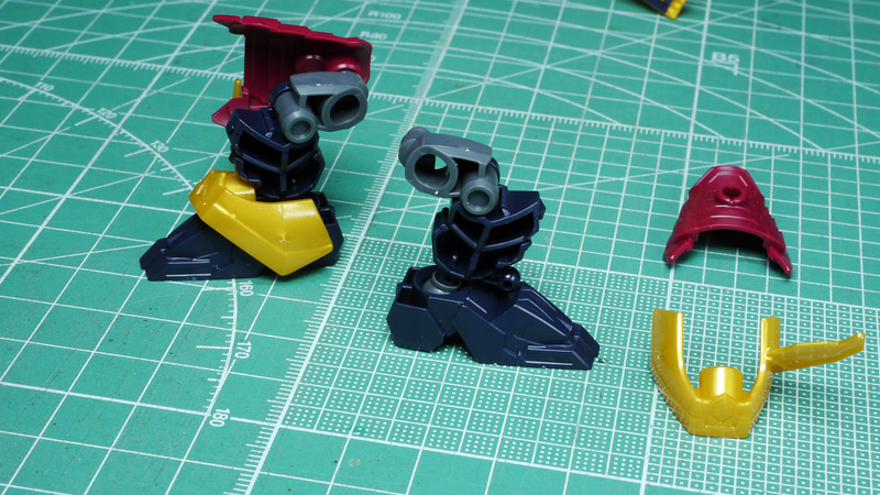 やはり甲冑デザインの腕部が素晴らしいと思います。さらに色分けされるとカンペキなのですが望みすぎでしょうか