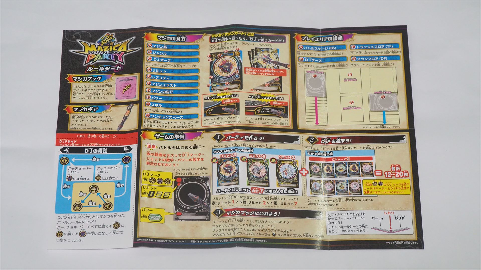 ルールが書かれているルールシート