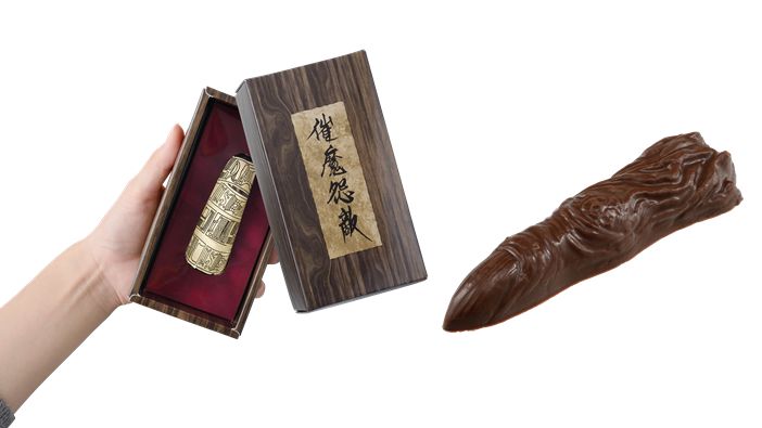 宿儺の指の形をしたチョコレートが木箱風デザインの箱に入って登場。全1種/約7cm(チョコレート)
