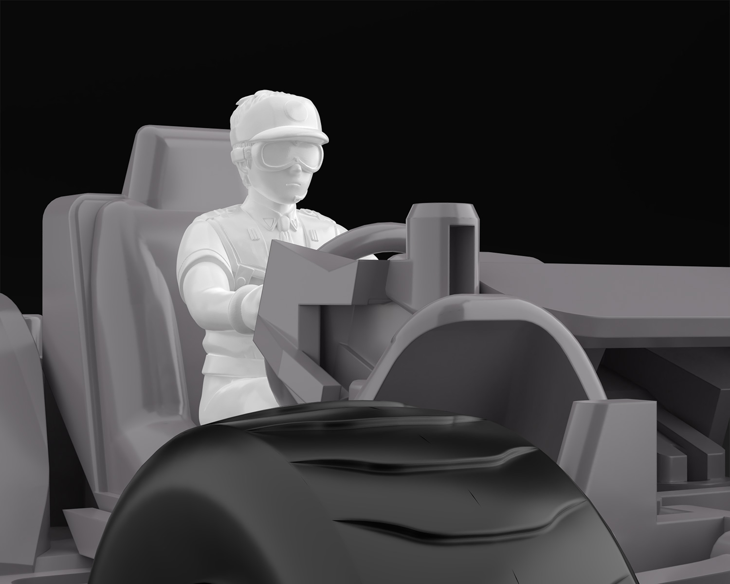 指揮車に搭乗可能な篠原遊馬、香貫花・クランシー、熊耳武緒の各フィギュアが付属