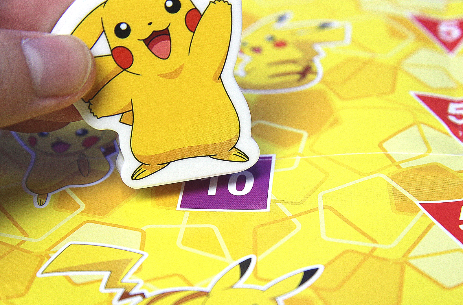 点数の上にピカチュウを並べていく