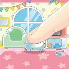 ぎゅーっと長く押したり（上）、左右になでなでして（下）楽しめる