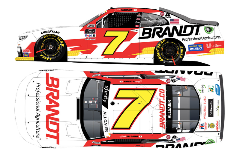 「1/64“ジャスティン・オルゲイアー”#7 ブラントホワイト シボレー カマロ NASCAR Xfinityシリーズ 2021」