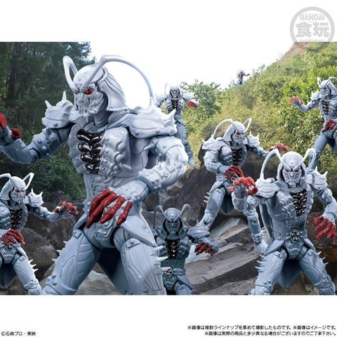 歴代ライダーたちのライバルや怪人をラインナップした食玩「SHODO-O