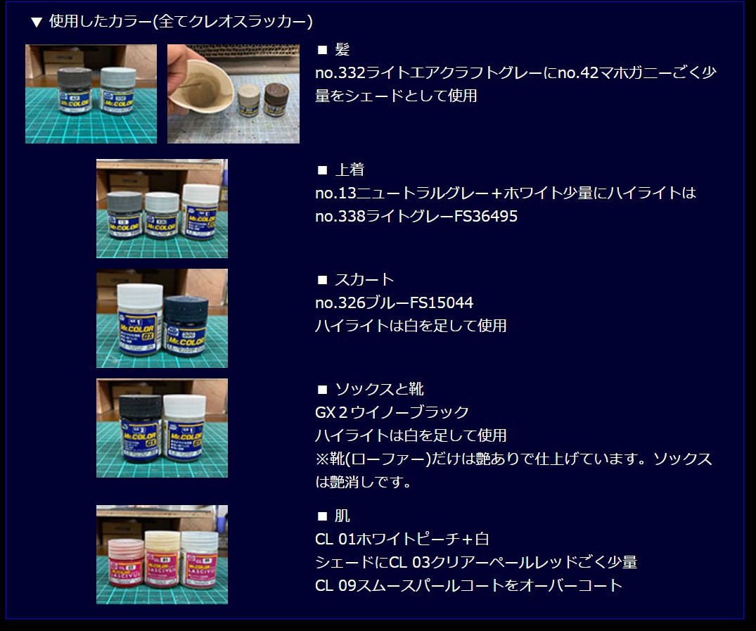 モデラーのヲパ氏による組み立てガイド。塗装のためのコツや、塗料のレシピなども紹介している