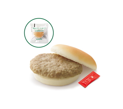 「ポークサンド＜米粉＞」（単品価格：350円、ドリンクとおもちゃ付きセット価格：560円、税込）