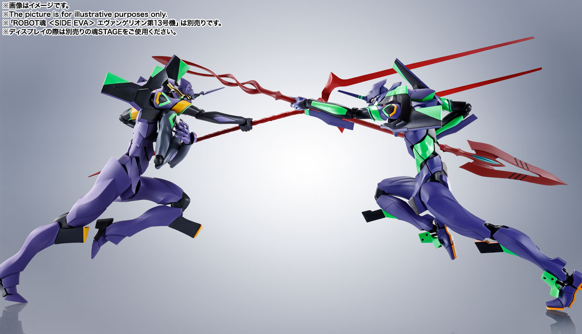 カシウスの槍を使用すれば劇中のシーンが再現可能。※「ROBOT魂 ＜SIDE EVA＞ エヴァンゲリオン第13号機」は別売り