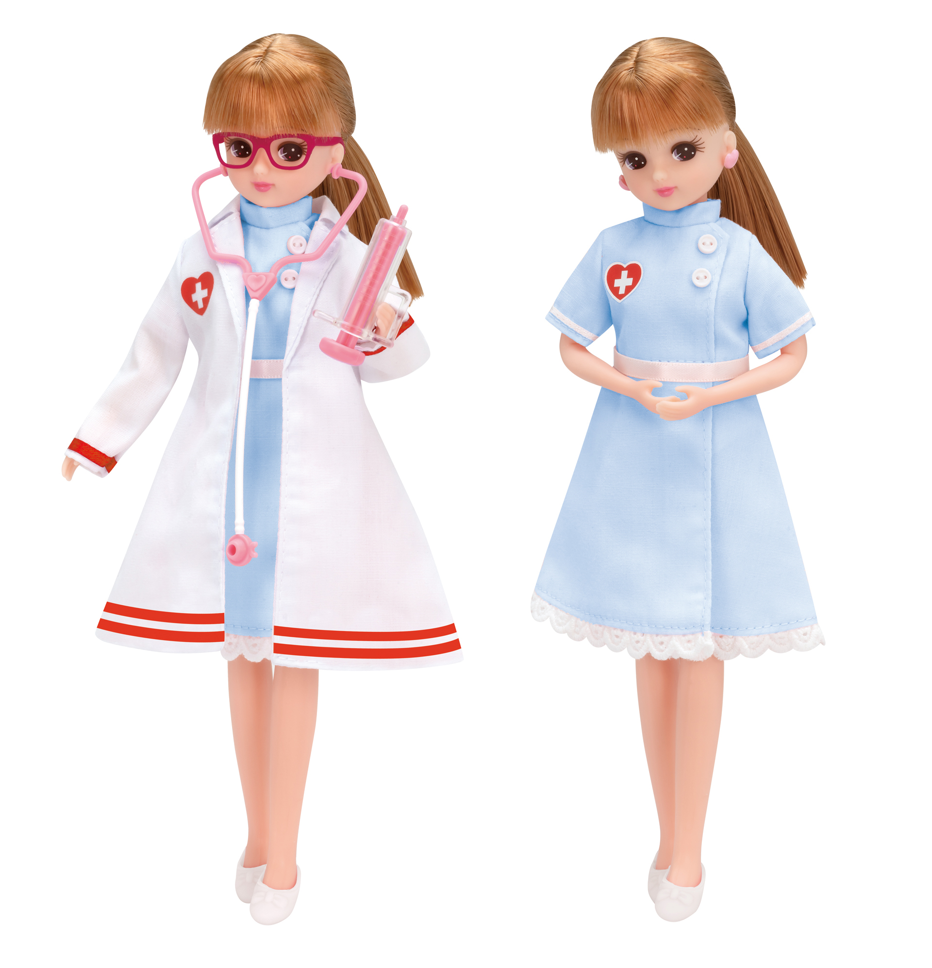 おいしゃさん＆かんごしさんドレスセット(人形別売)、価格は2,420円(税込)