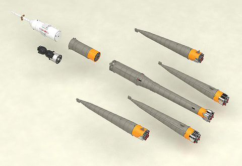 MODEROID 1/150プラスチックモデル ソユーズロケット+搬送列車」再販