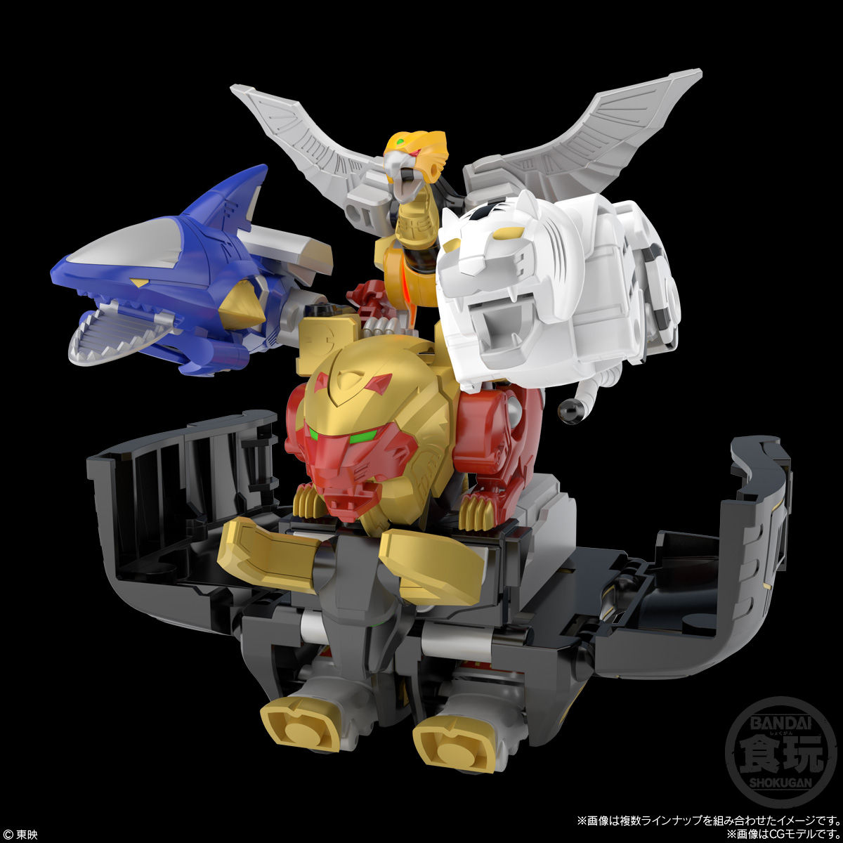 「SMP [SHOKUGAN MODELING PROJECT] 百獣合体 ガオキング」（税込1,815円）では5体の「パワーアニマル」による変形合体を再現した