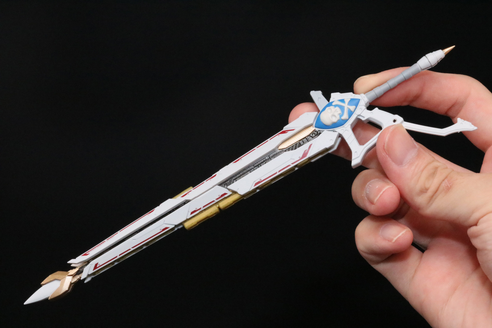 側面と照準器、持ち手の展開でガンモードにすることができる