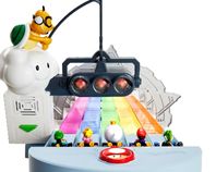 スタート時・ゴール時にはサウンドとともにライトが光る