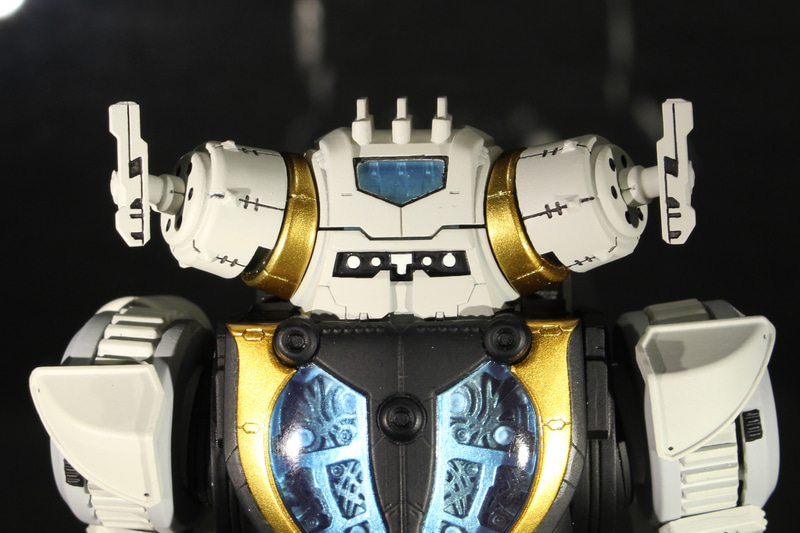 劇中では点滅していた額のランプはクリアパーツを採用している