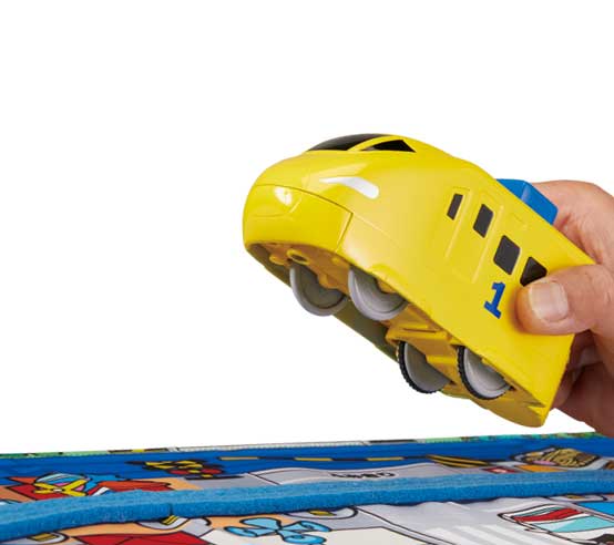 「ぷっしゅでゴー！かんたんはじめてプラレール」マップに予め縫い付けられているレール